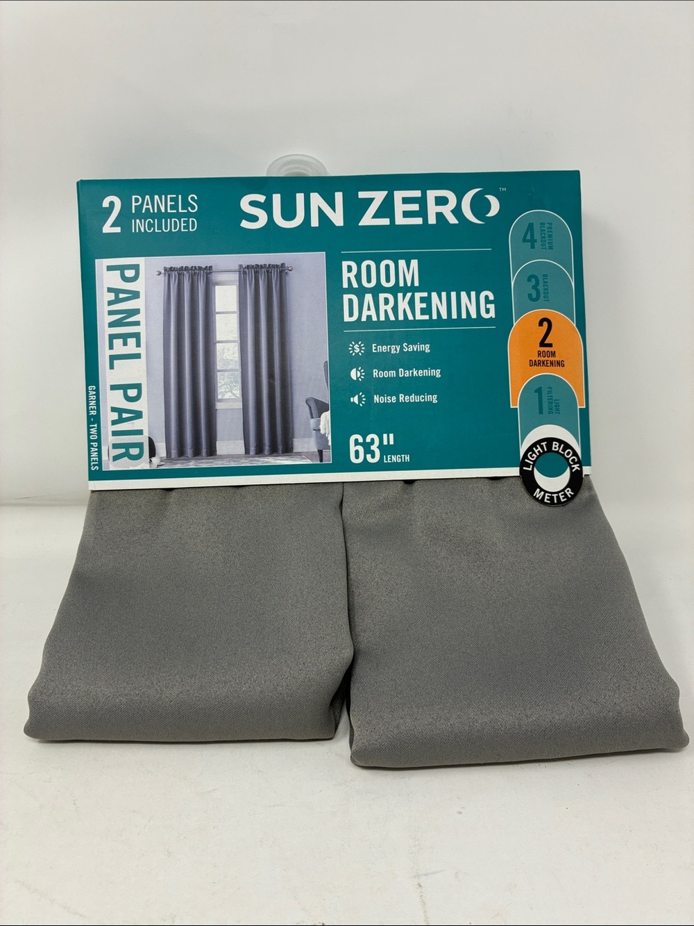 Sun Zero Gray Room Darkening Curtain Panel Pair